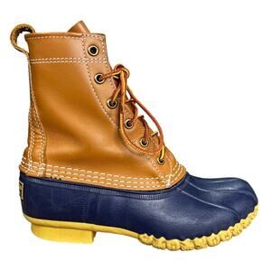 L.L. Bean Women’s Blue Brown Waterproof Duck Boots Size US 6